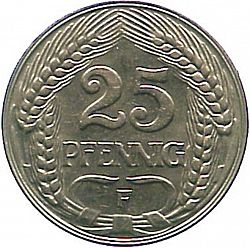 Large Obverse for 25 Pfenning 1912 coin