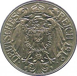 Large Reverse for 25 Pfenning 1912 coin