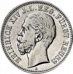 Large Obverse for 2 Mark 1884 coin