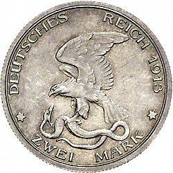 Large Obverse for 2 Mark 1913 coin