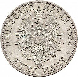 Large Reverse for 2 Mark 1876 coin