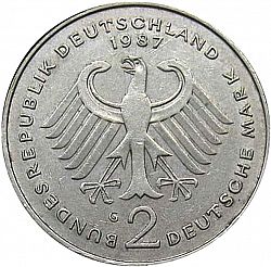 Large Obverse for 2 Mark 1987 coin