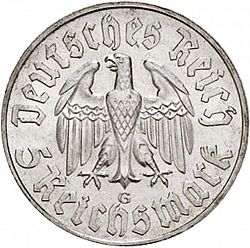 Large Obverse for 2 Reichsmark 1933 coin