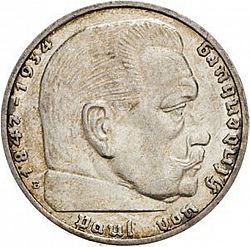Large Reverse for 2 Reichsmark 1936 coin