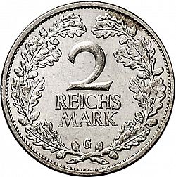 Large Reverse for 2 Reichsmark 1926 coin