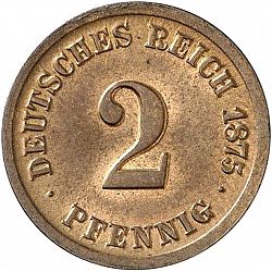 Large Obverse for 2 Pfenning 1875 coin