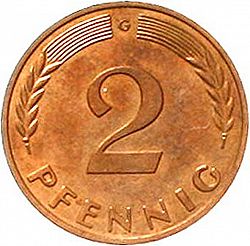 Large Obverse for 2 Pfennig 1962 coin