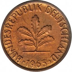 Large Obverse for 2 Pfennig 1965 coin