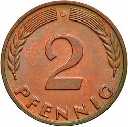 Large Obverse for 2 Pfennig 1966 coin
