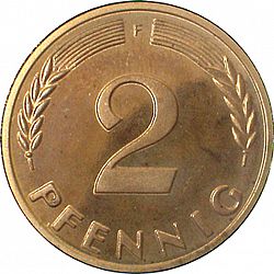 Large Reverse for 2 Pfennig 1950 coin