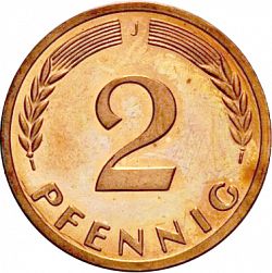 Large Reverse for 2 Pfennig 1958 coin