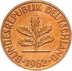 Large Reverse for 2 Pfennig 1962 coin