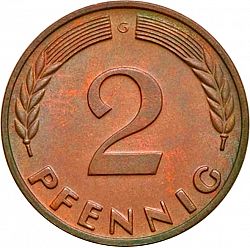 Large Reverse for 2 Pfennig 1966 coin