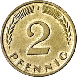 Large Reverse for 2 Pfennig 1969 coin
