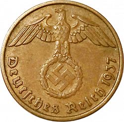 Large Obverse for 2 Reichspfenning 1937 coin