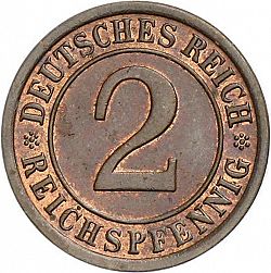 Large Obverse for 2 Pfenning 1936 coin