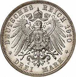 Large Reverse for 3 Mark 1910 coin