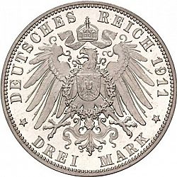 Large Reverse for 3 Mark 1911 coin