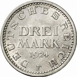 Large Obverse for 3 Mark 1924 coin