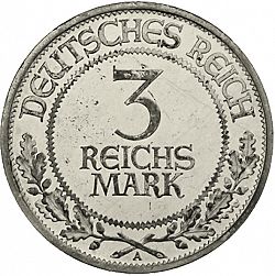 Large Obverse for 3 Reichsmark 1926 coin