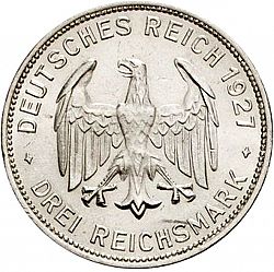 Large Obverse for 3 Reichsmark 1927 coin