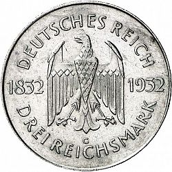 Large Obverse for 3 Reichsmark 1932 coin