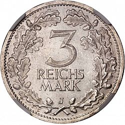 Large Reverse for 3 Reichsmark 1931 coin