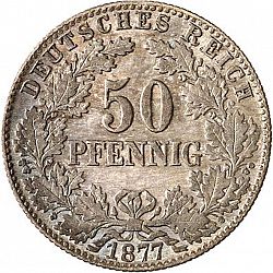 Large Obverse for 50 Pfenning 1877 coin