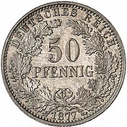 Large Obverse for 50 Pfenning 1877 coin