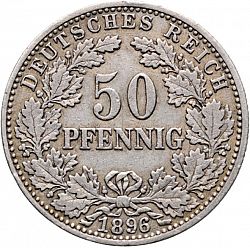 Large Obverse for 50 Pfenning 1896 coin