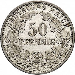 Large Obverse for 50 Pfenning 1902 coin