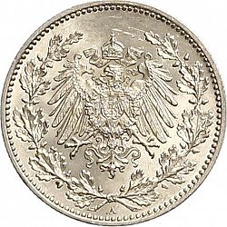 Large Reverse for 50 Pfenning 1898 coin
