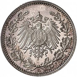 Large Reverse for 1/2 Mark 1915 coin