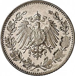 Large Reverse for 1/2 Mark 1917 coin