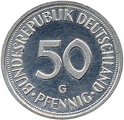 Large Obverse for 50 Pfennig 1993 coin