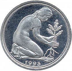 Large Reverse for 50 Pfennig 1993 coin