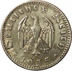 Large Obverse for 50 Reichspfenning 1935 coin
