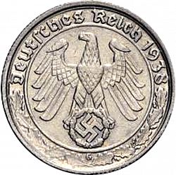 Large Obverse for 50 Reichspfenning 1938 coin