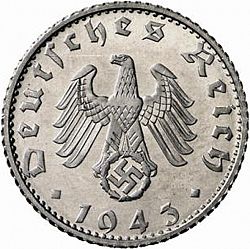 Large Obverse for 50 Reichspfenning 1943 coin