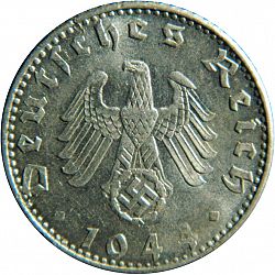 Large Obverse for 50 Reichspfenning 1944 coin
