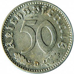 Large Reverse for 50 Reichspfenning 1944 coin