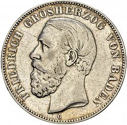 Large Obverse for 5 Mark 1876 coin
