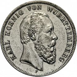 Large Obverse for 5 Mark 1888 coin