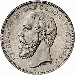 Large Obverse for 5 Mark 1891 coin