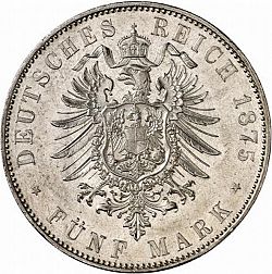 Large Reverse for 5 Mark 1875 coin