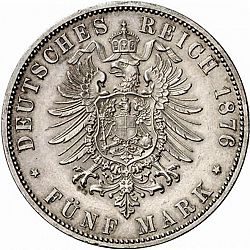 Large Reverse for 5 Mark 1876 coin