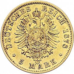 Large Reverse for 5 Mark 1878 coin