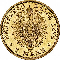 Large Reverse for 5 Mark 1878 coin