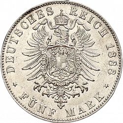 Large Reverse for 5 Mark 1888 coin