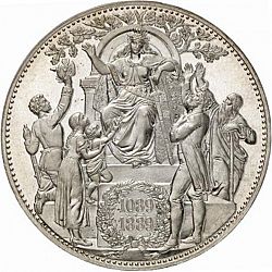 Large Reverse for 5 Mark 1889 coin